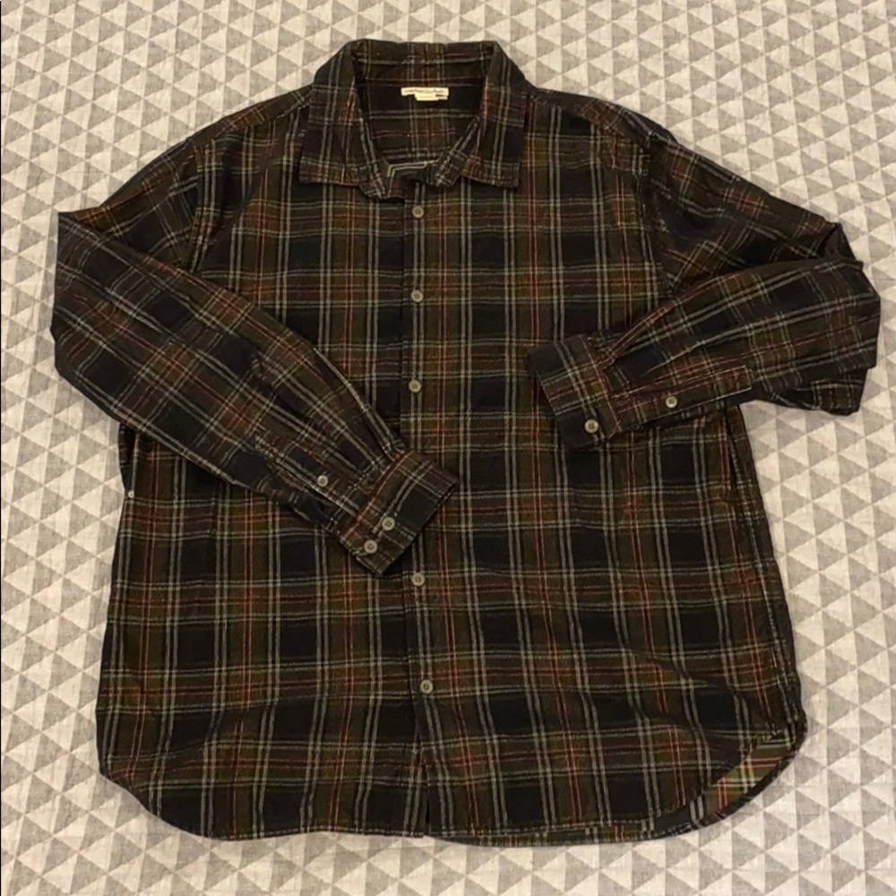 Men’s CARBON2COBALT Corduroy/Plaid Button-Down (L)